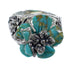 Authentic Sterling Silver Turquoise Flower Dragonfly Ring Size 8-1/2 RX82614
